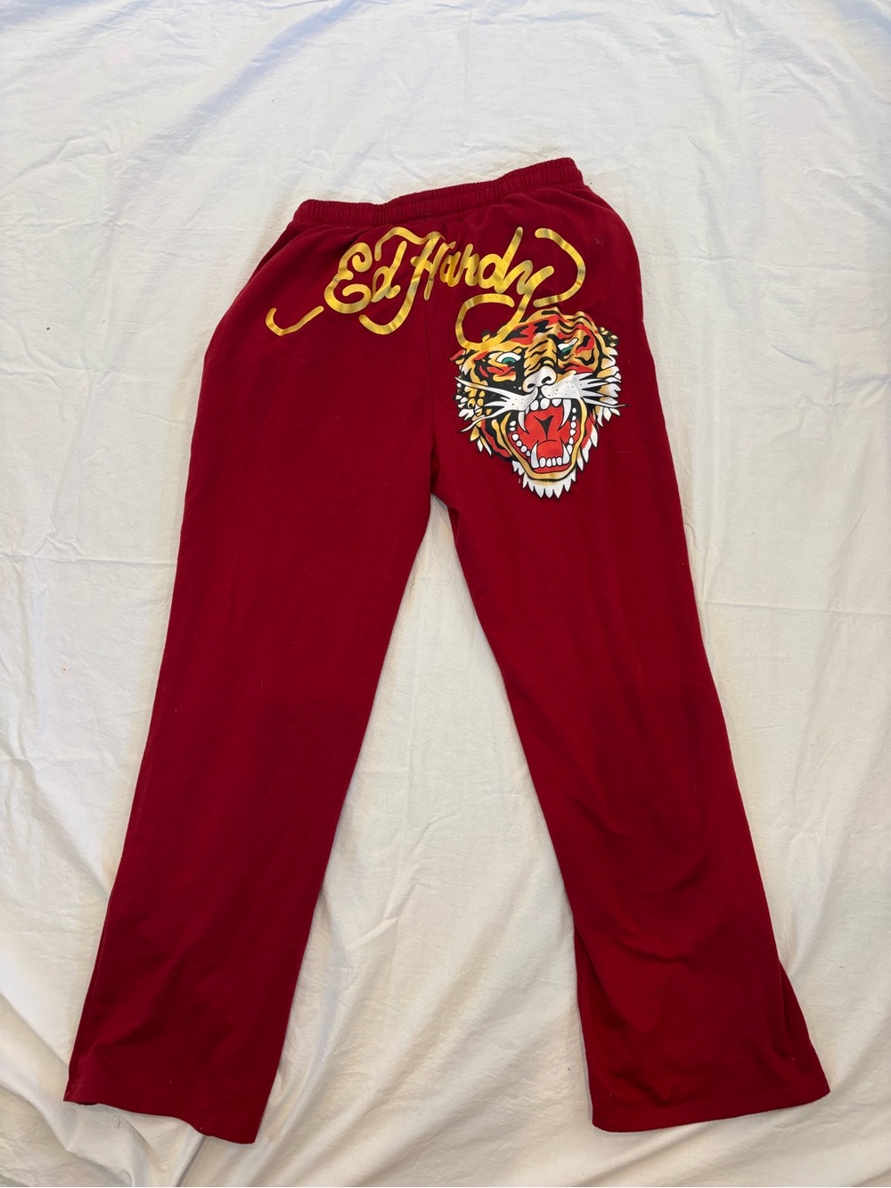 Vintage Ed Hardy Red Tiger Logo Sweatpants
